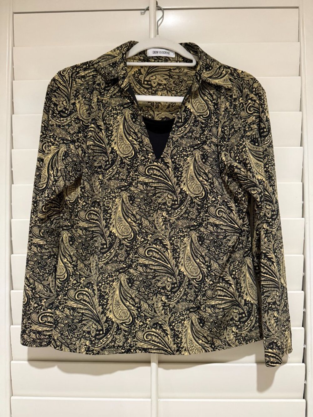 Black and Yellow Paisley Vintage Blouse